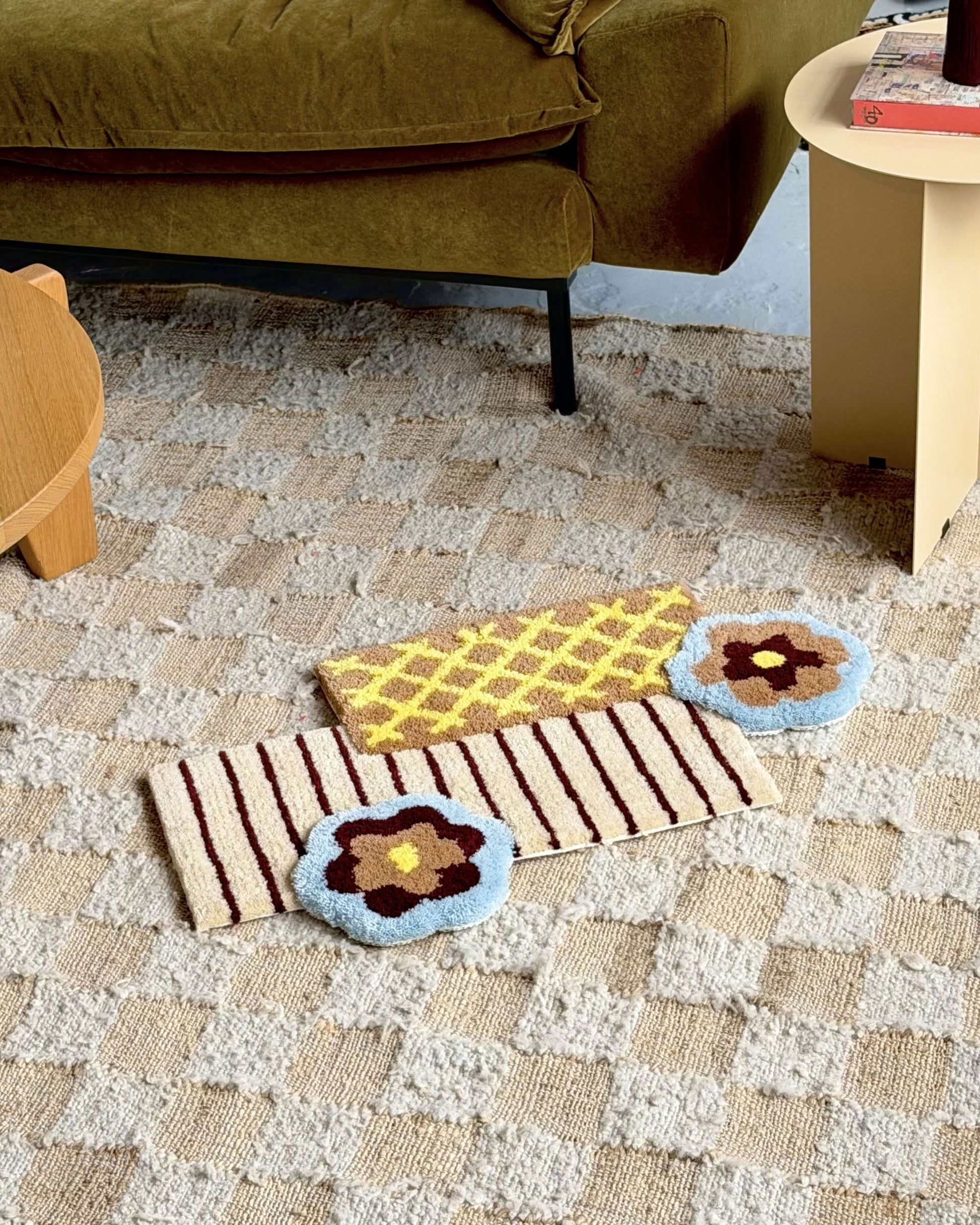 Ordinary Daily Design Deconstructed Flower Rug Blue