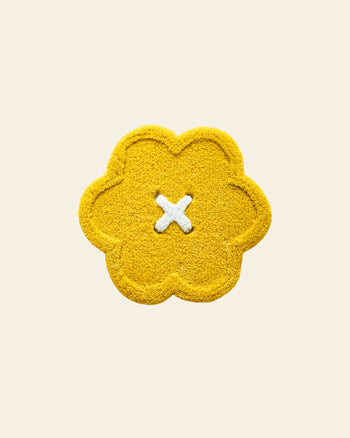 Ordinary Daily Design Flower Button Rug Yellow