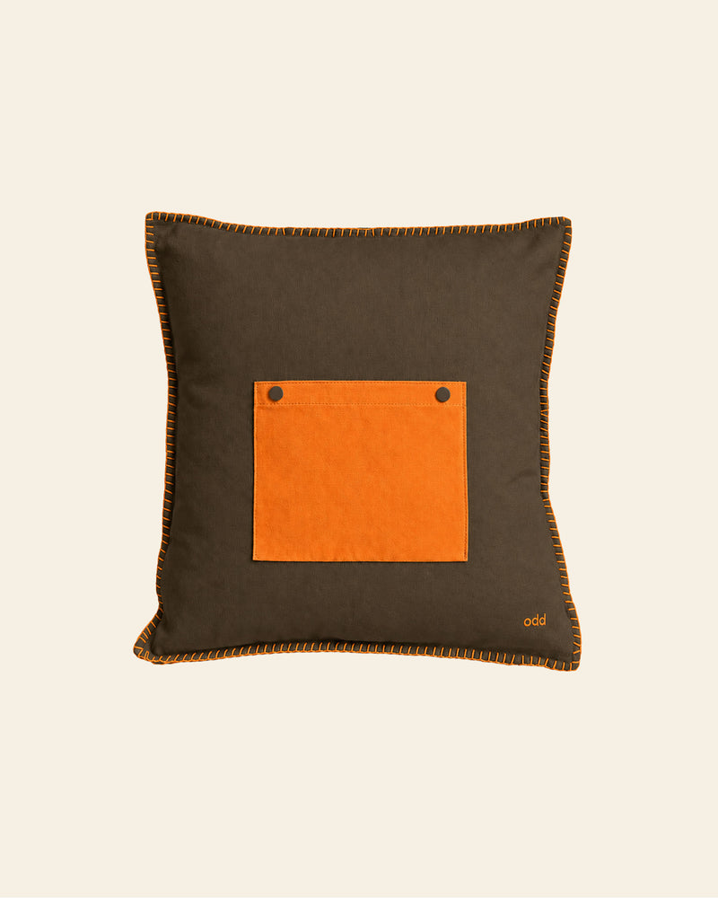 Ordinary Daily Design Pocket Cushion Cover - Brown/Orange