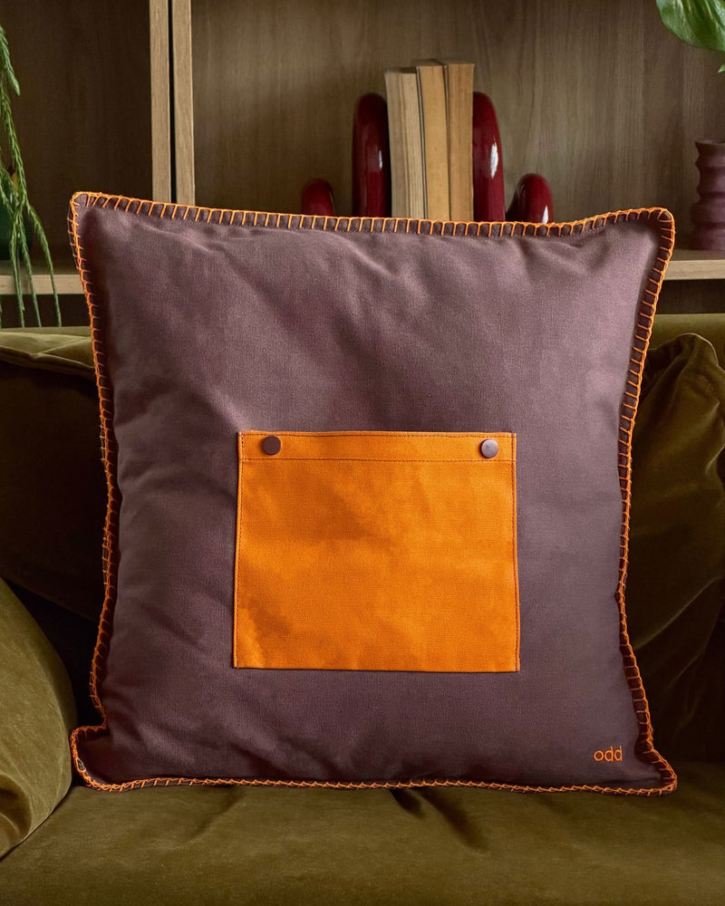 Ordinary Daily Design Pocket Cushion Cover - Brown/Orange