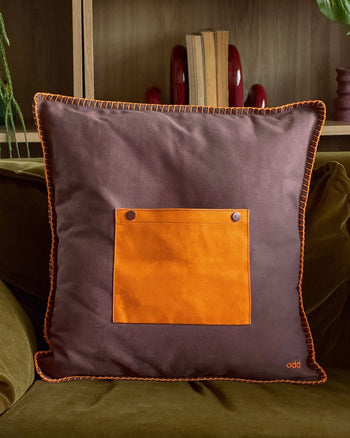 Ordinary Daily Design Pocket Cushion Cover Brown/Orange