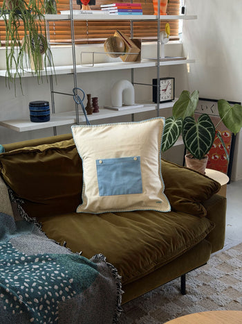 Ordinary Daily Design Pocket Cushion Cover Cream/Blue