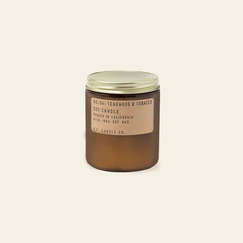 P.F. Candle Co. No. 4 Teakwood & Tobacco 7.2 oz Soy Candle
