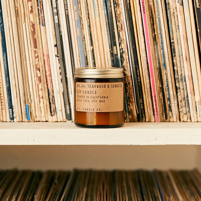 P.F. Candle Co. No. 4 Teakwood & Tobacco 3.5 oz Mini Candle
