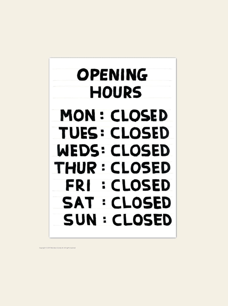Opening Hours Gift Card (Physical)