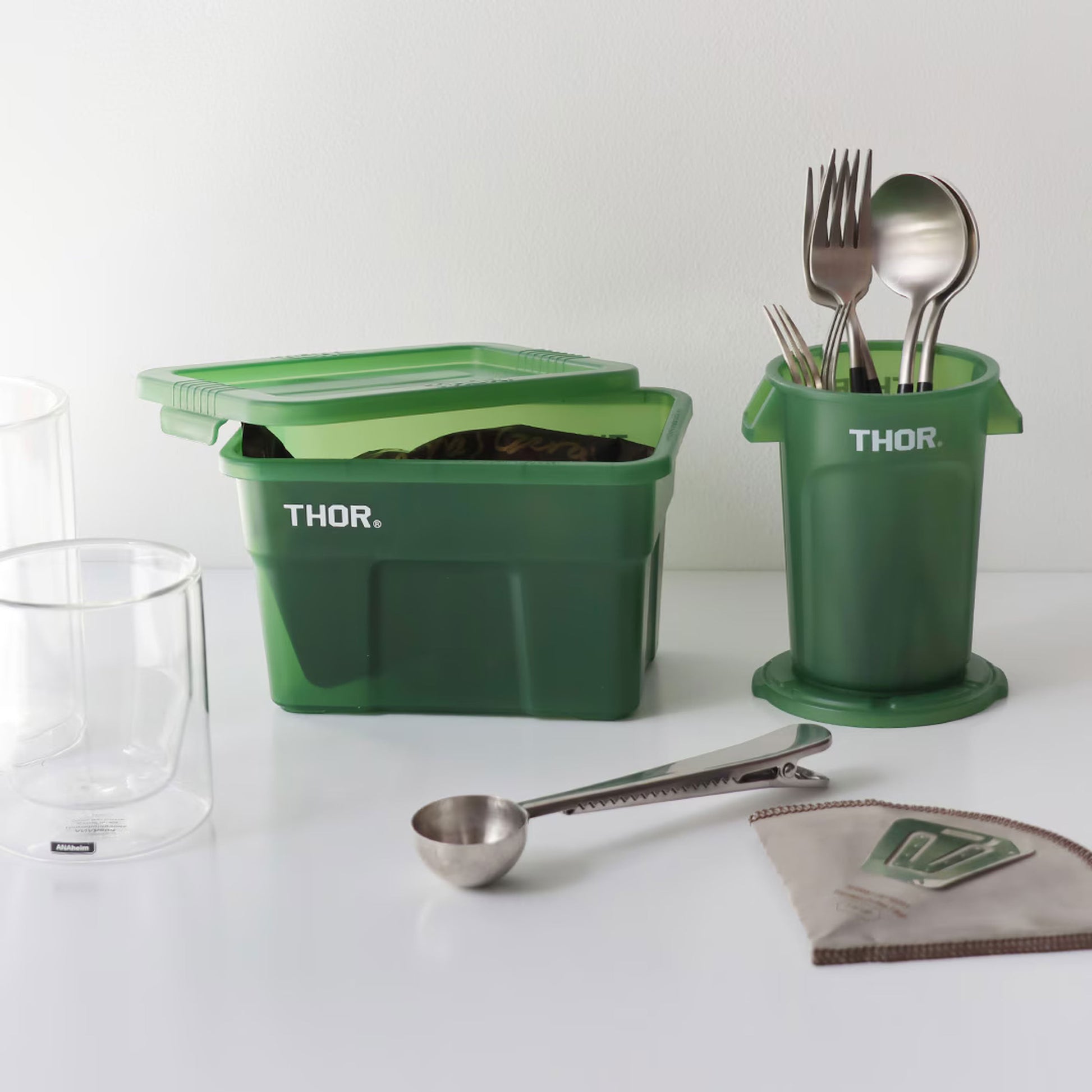 THOR Mini Totes Box With Lid DC Clear Green