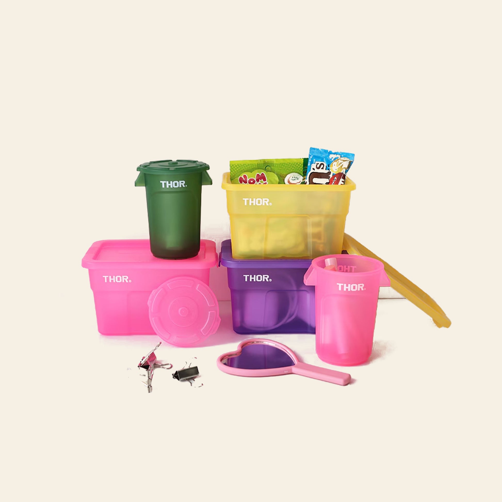 THOR Mini Totes Box With Lid DC Clear Green