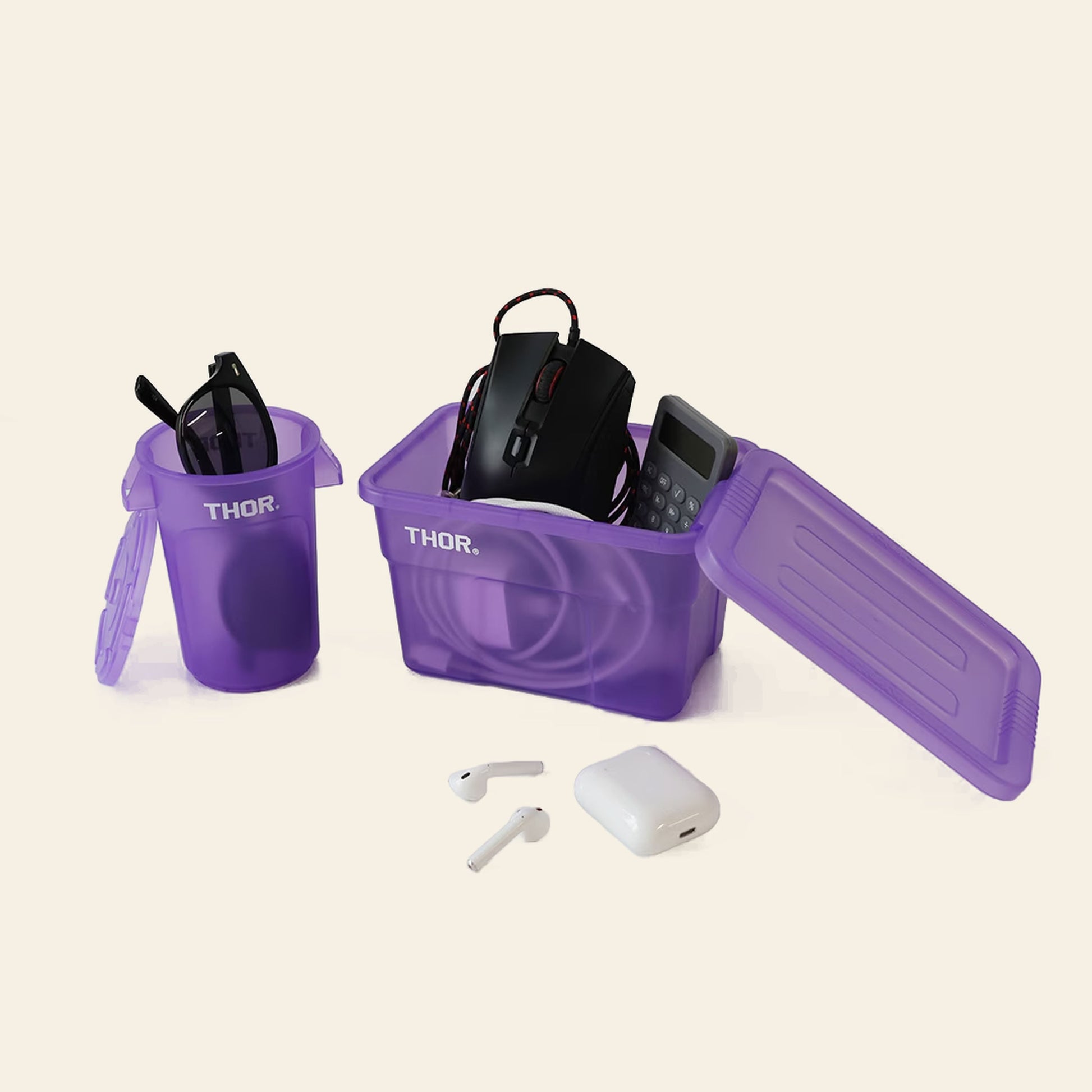 THOR Mini Totes Box With Lid DC Clear Purple