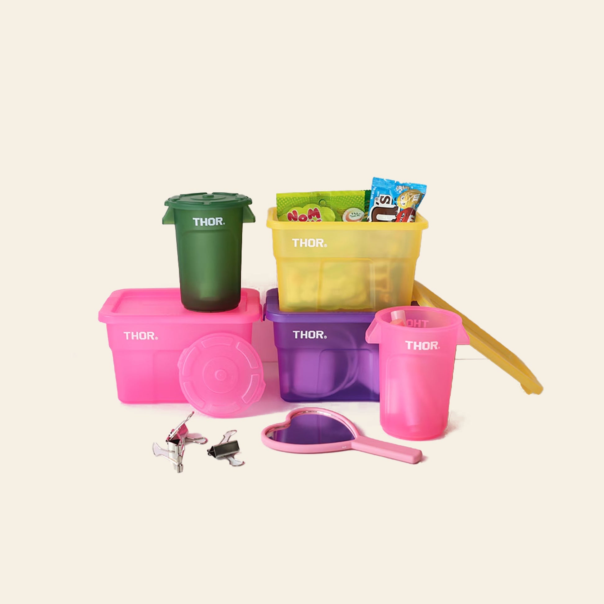 THOR Mini Totes Box With Lid DC Clear Purple