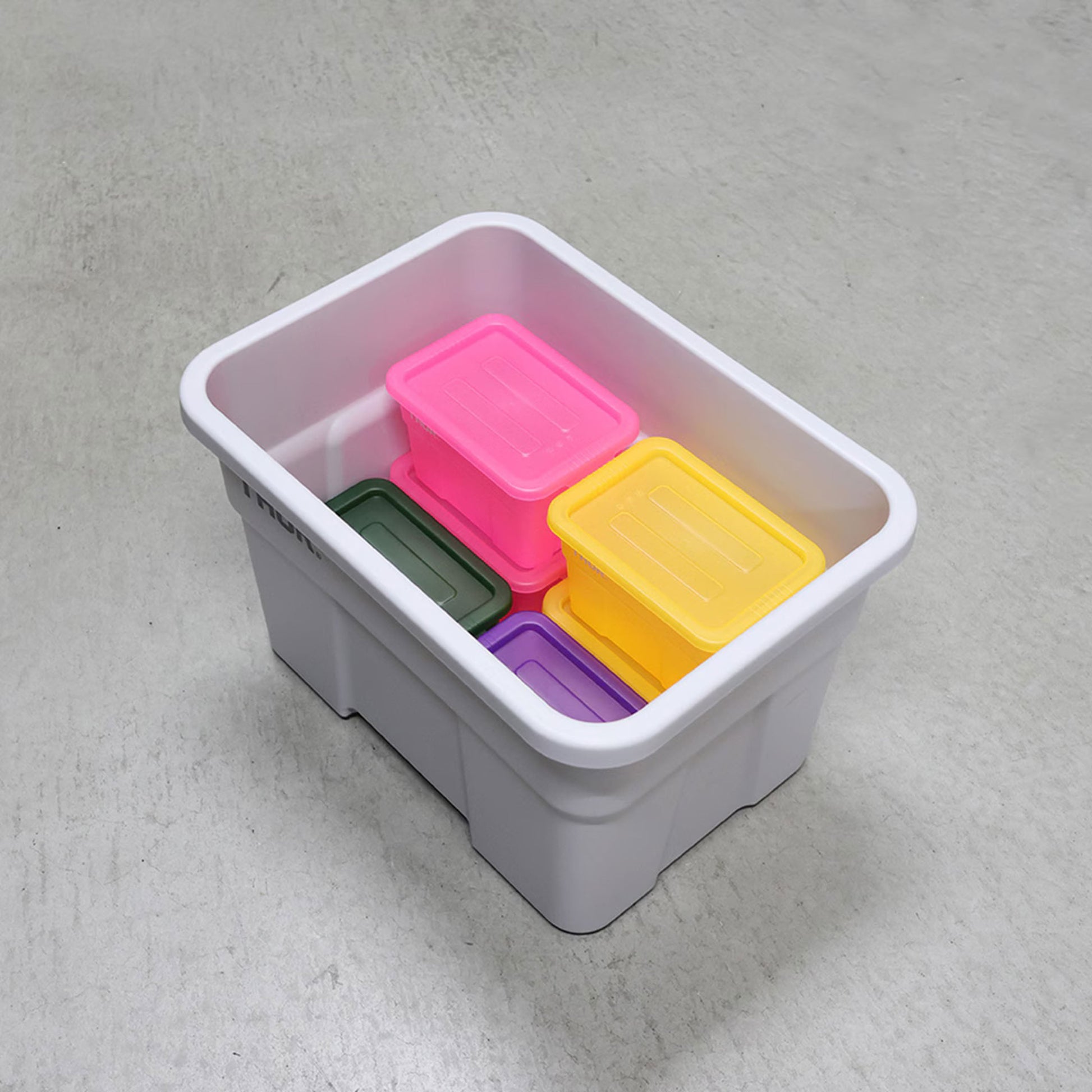 THOR Mini Totes Box With Lid DC Clear Yellow