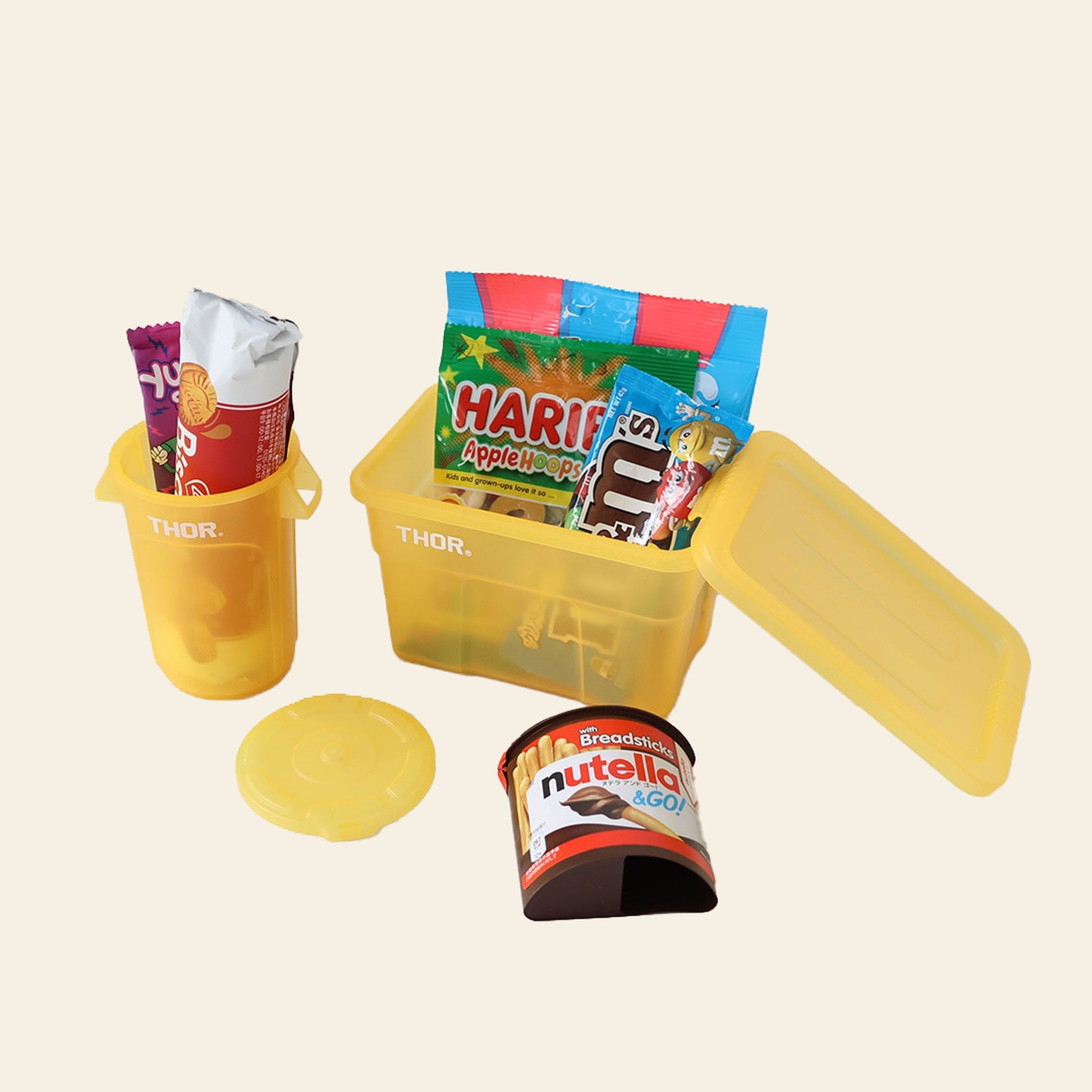 THOR Mini Totes Box With Lid DC Clear Yellow