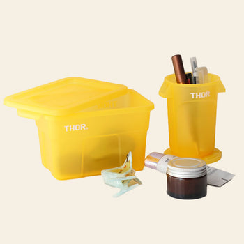 THOR Mini Totes Box With Lid DC Clear Yellow