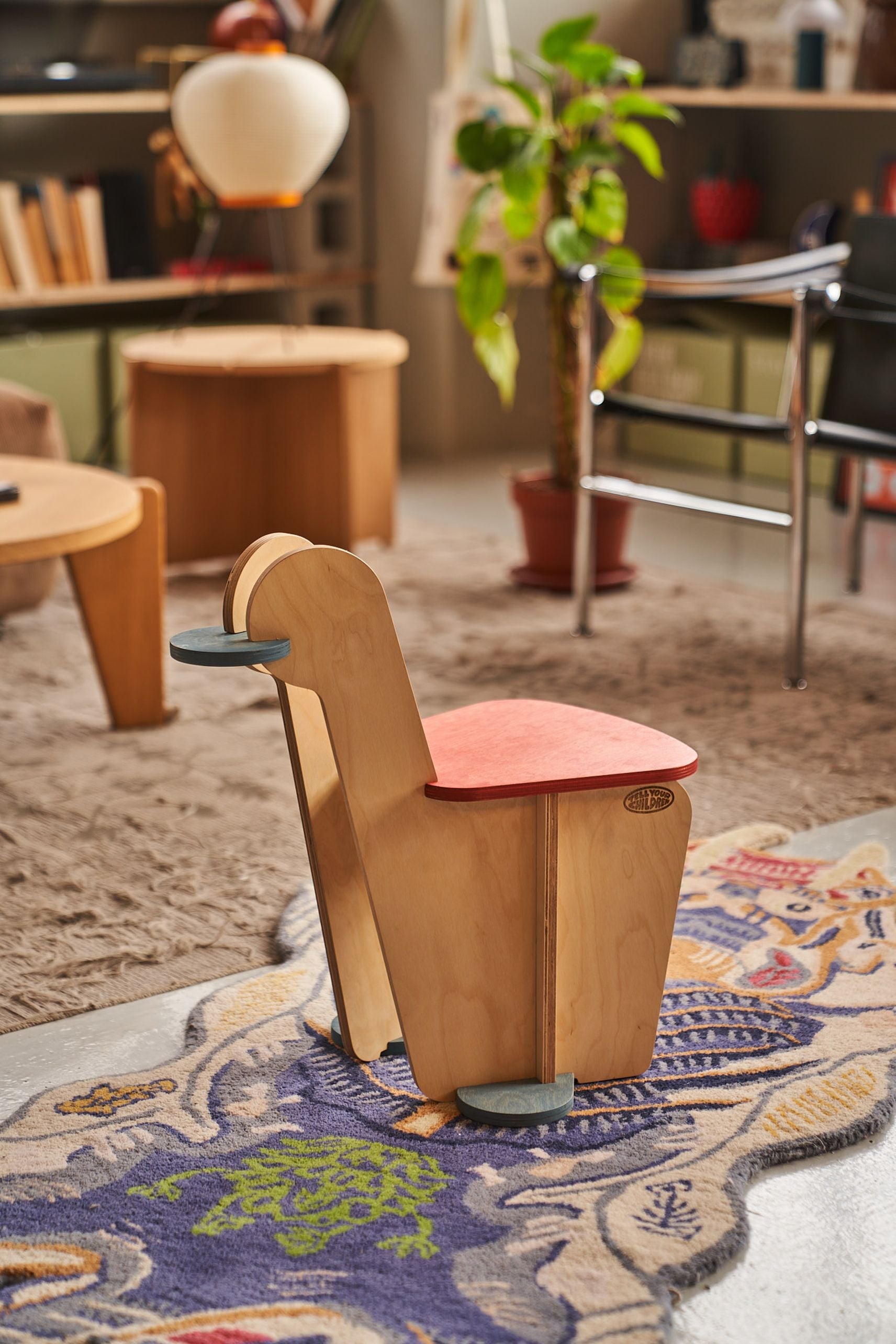 Tell Your Children x Snug Woodwork The Seating Duck Dove Blue and Red