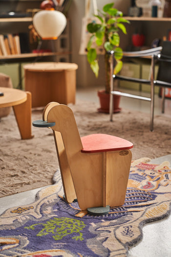 Tell Your Children x Snug Woodwork The Seating Duck Dove Blue and Red