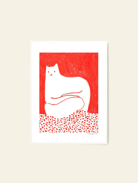 The Poster Club Cinzia Franceschini - Cat In Red (50x70) - Stacked