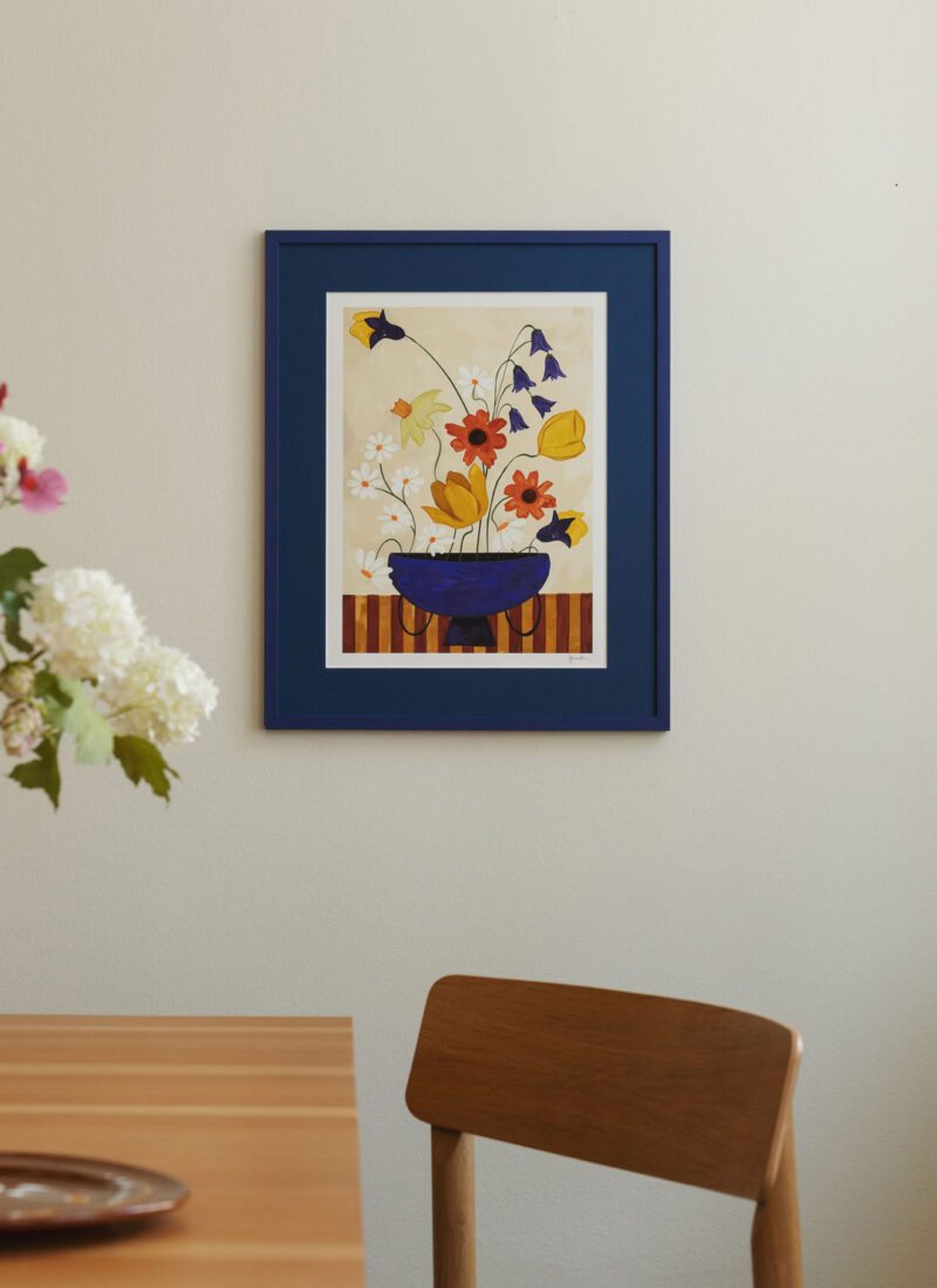 The Poster Club Frankie Penwill Colourful Bunch in Blue Vase (30x40) Poster