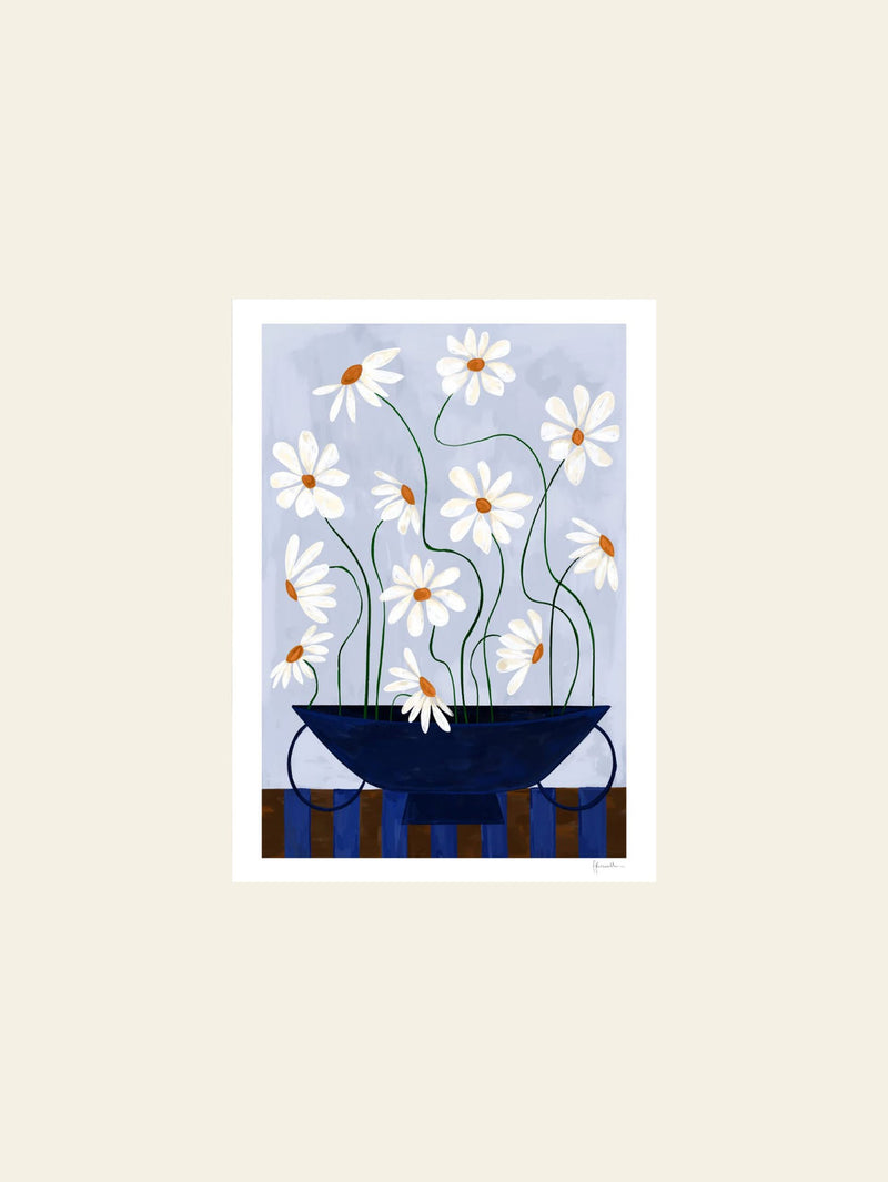 The Poster Club Frankie Penwill - Daisies in Blue Vase (30x40) - Poster