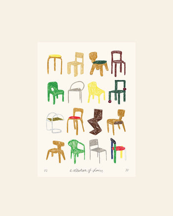 The Poster Club Isabelle Vandeplassche A Collection of Chairs (50x70) Poster