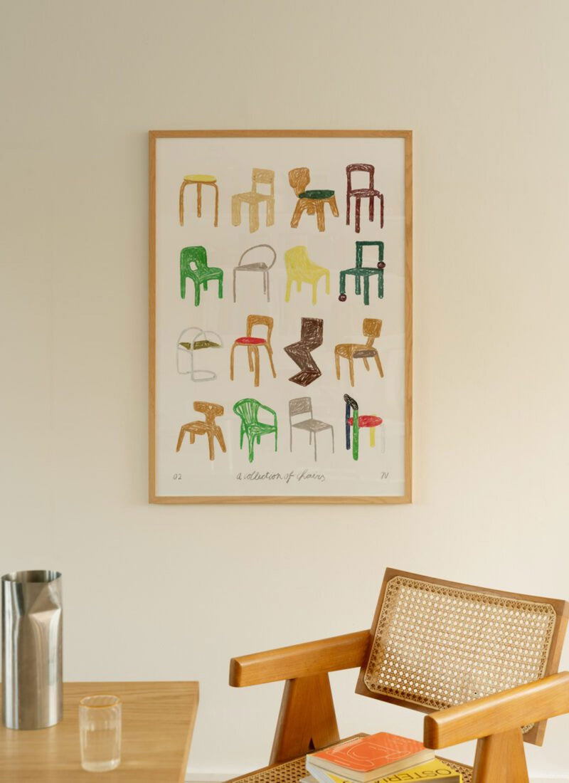 The Poster Club Isabelle Vandeplassche - A Collection of Chairs (50x70) - Poster