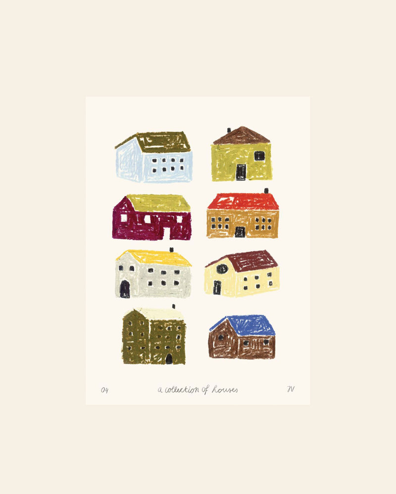The Poster Club Isabelle Vandeplassche - A Collection of Houses (50x70) - Poster