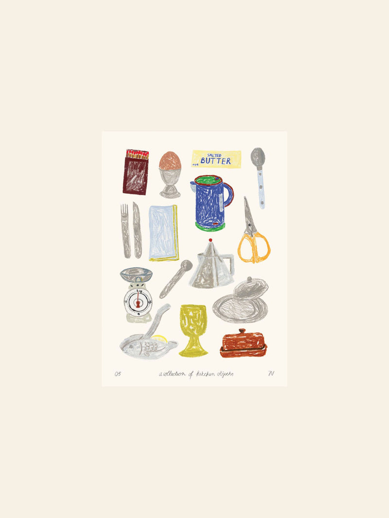 The Poster Club Isabelle Vandeplassche - A Collection of Kitchen Objects (30x40) - Poster