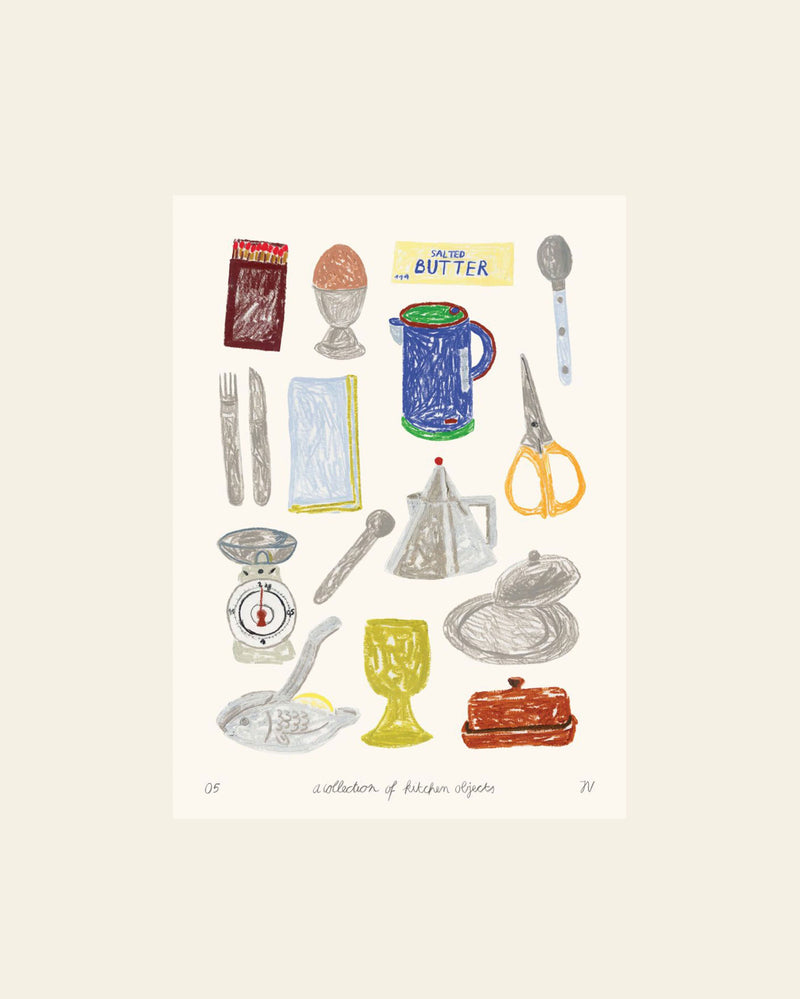 The Poster Club Isabelle Vandeplassche - A Collection of Kitchen Objects (50x70) - Poster