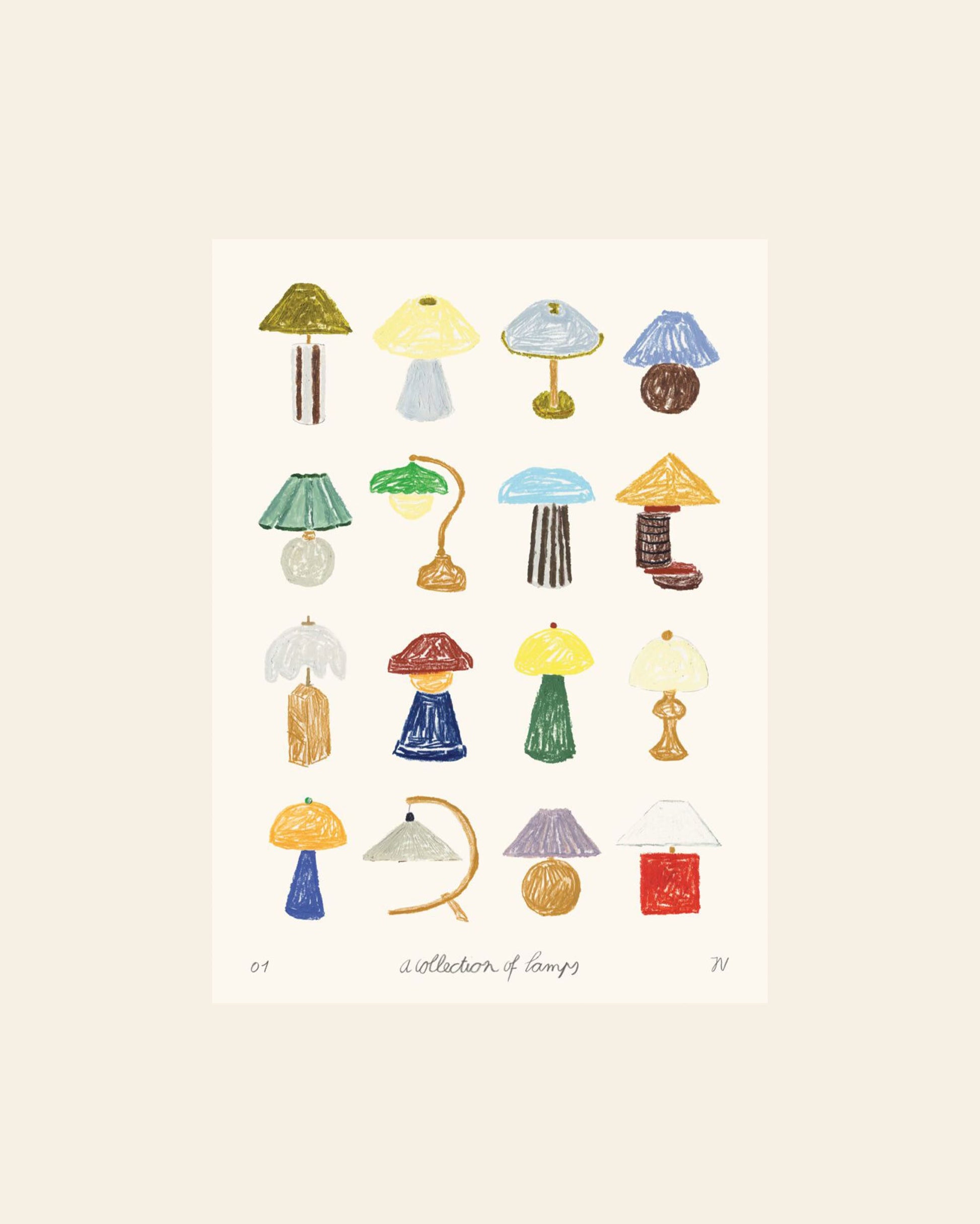 The Poster Club Isabelle Vandeplassche A Collection of Lamps (50x70) Poster