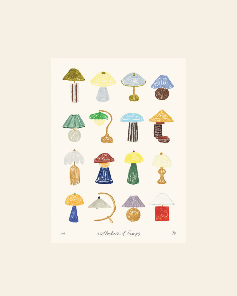 The Poster Club Isabelle Vandeplassche - A Collection of Lamps (50x70) - Poster