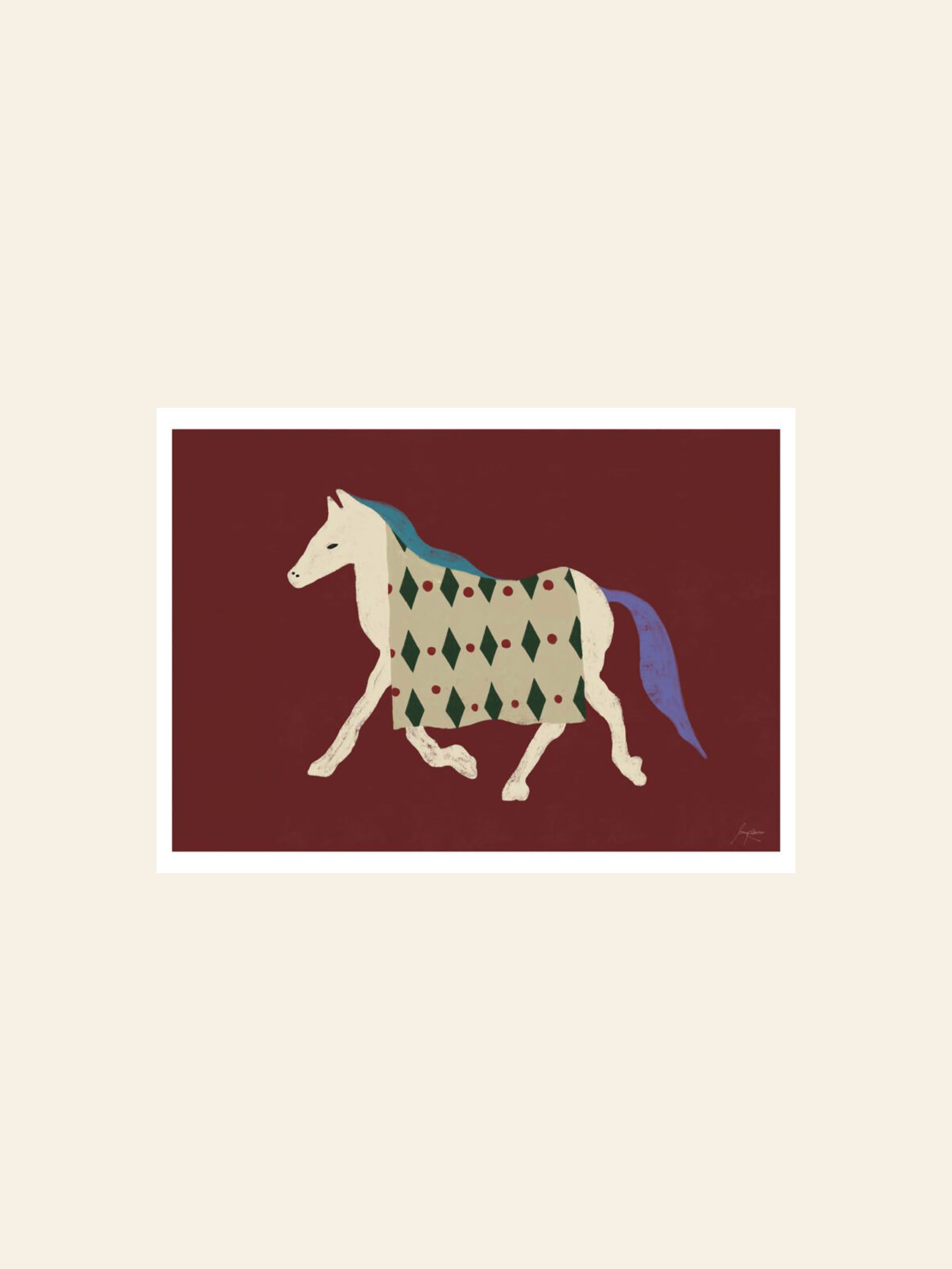 The Poster Club Lucrecia Rey Caro Horse Bordo (30x40) Poster