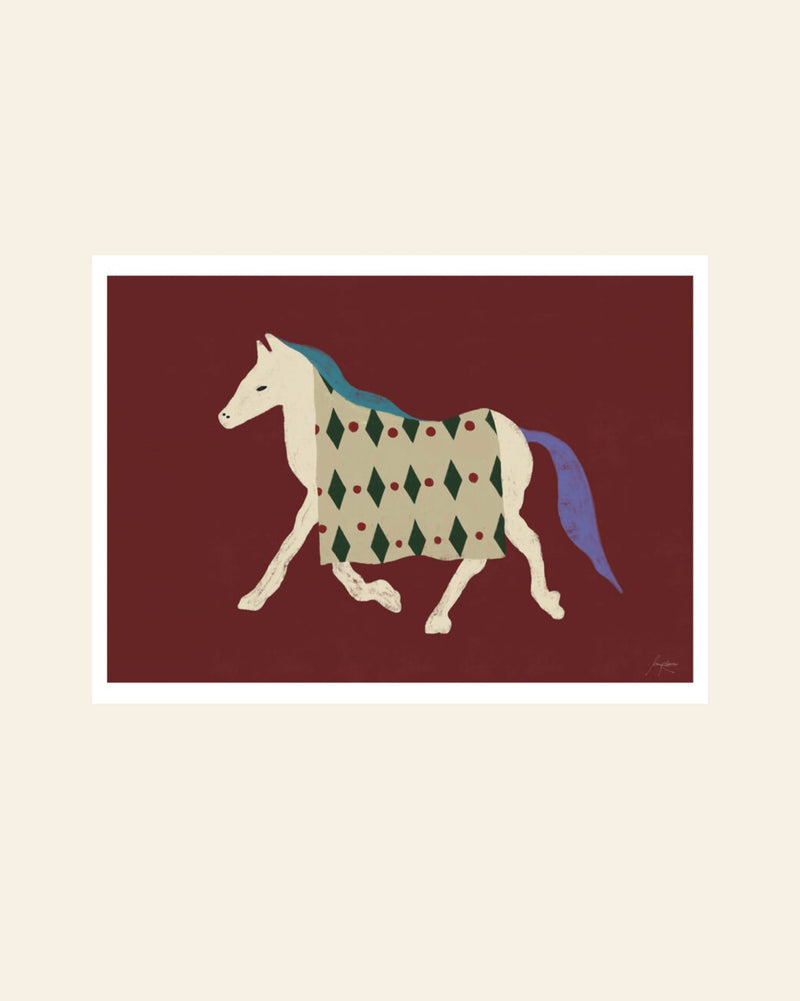 The Poster Club Lucrecia Rey Caro - Horse Bordo (50x70) - Poster