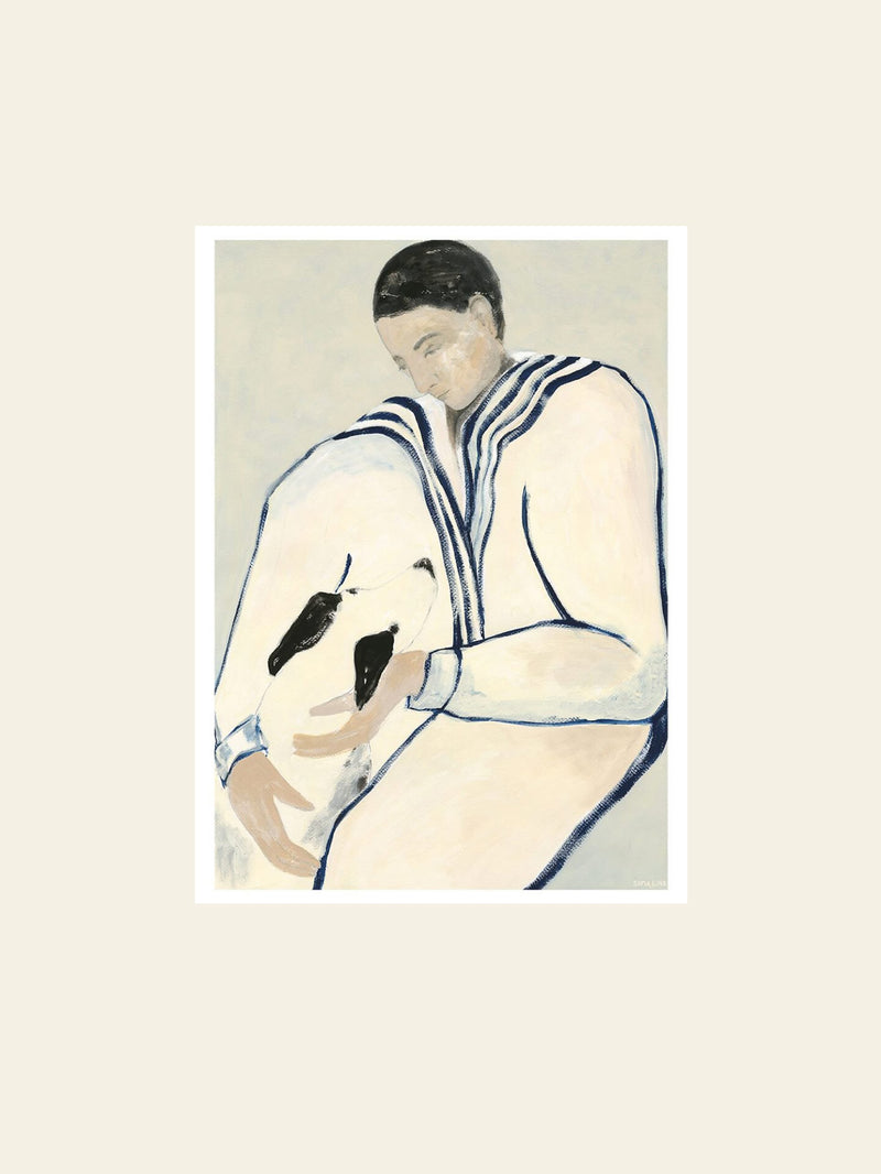 The Poster Club Sofia Lind - Man and Dog (30x40) - Poster