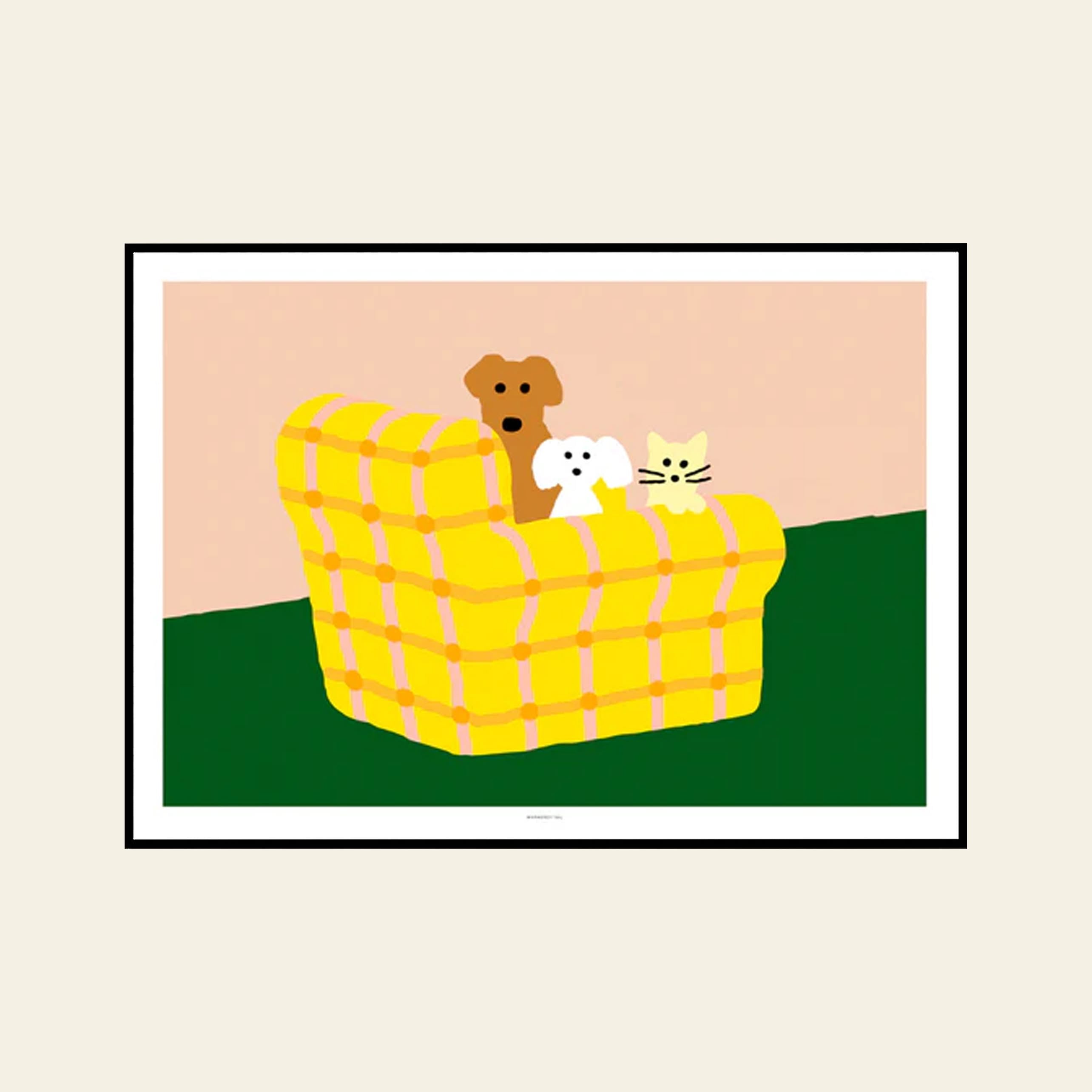 WARMGREY TAIL Armchair Dogs & Cat Poster (30x40)