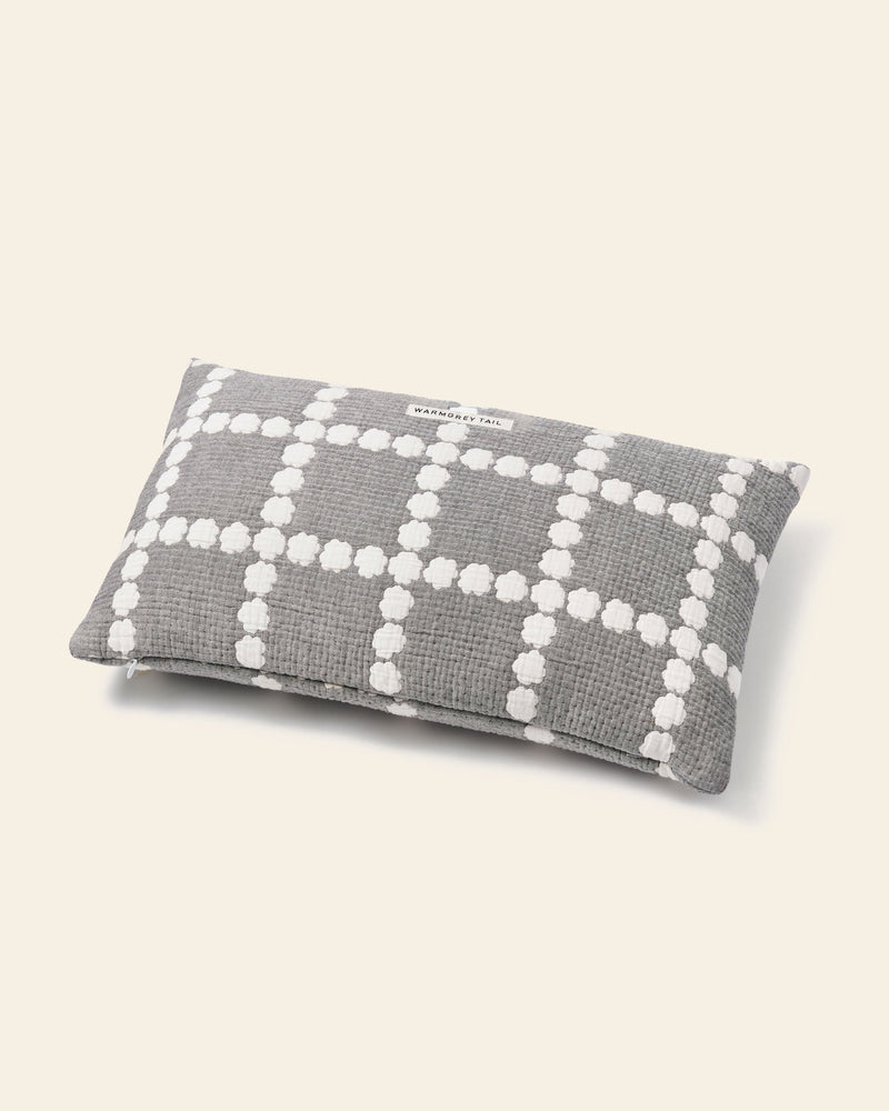 WARMGREY TAIL Blossom Check Cotton Modal Cushion & Pillow Case