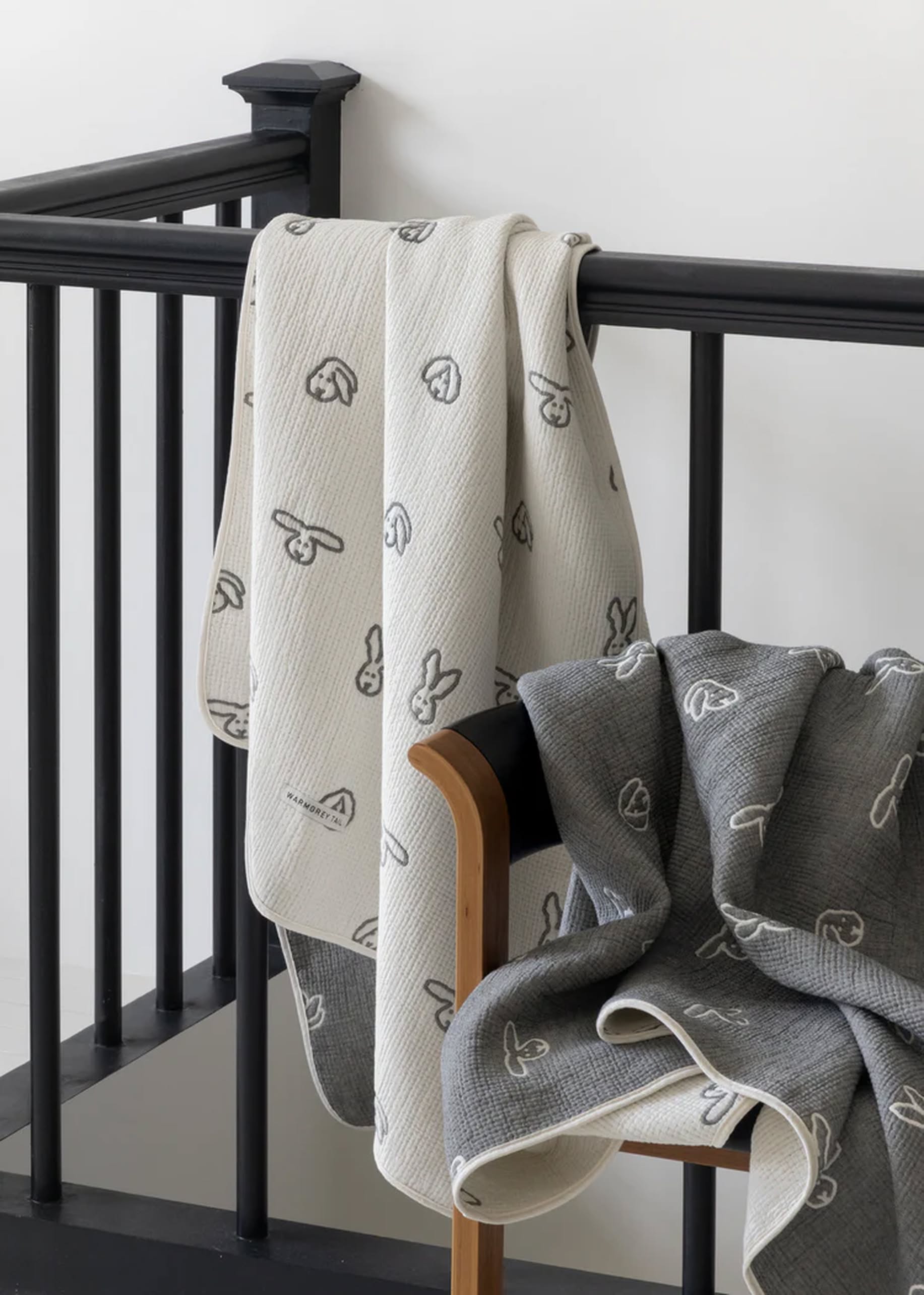 WARMGREY TAIL Bunny Bunny Cotton Modal Blanket Warmgrey