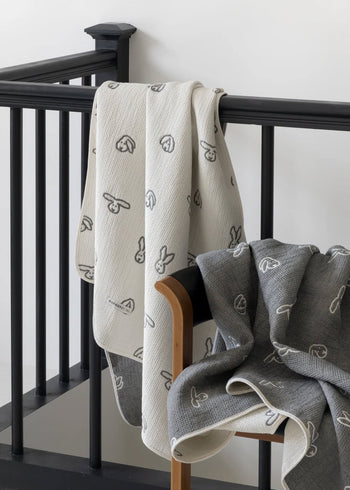 WARMGREY TAIL Bunny Bunny Cotton Modal Blanket Warmgrey