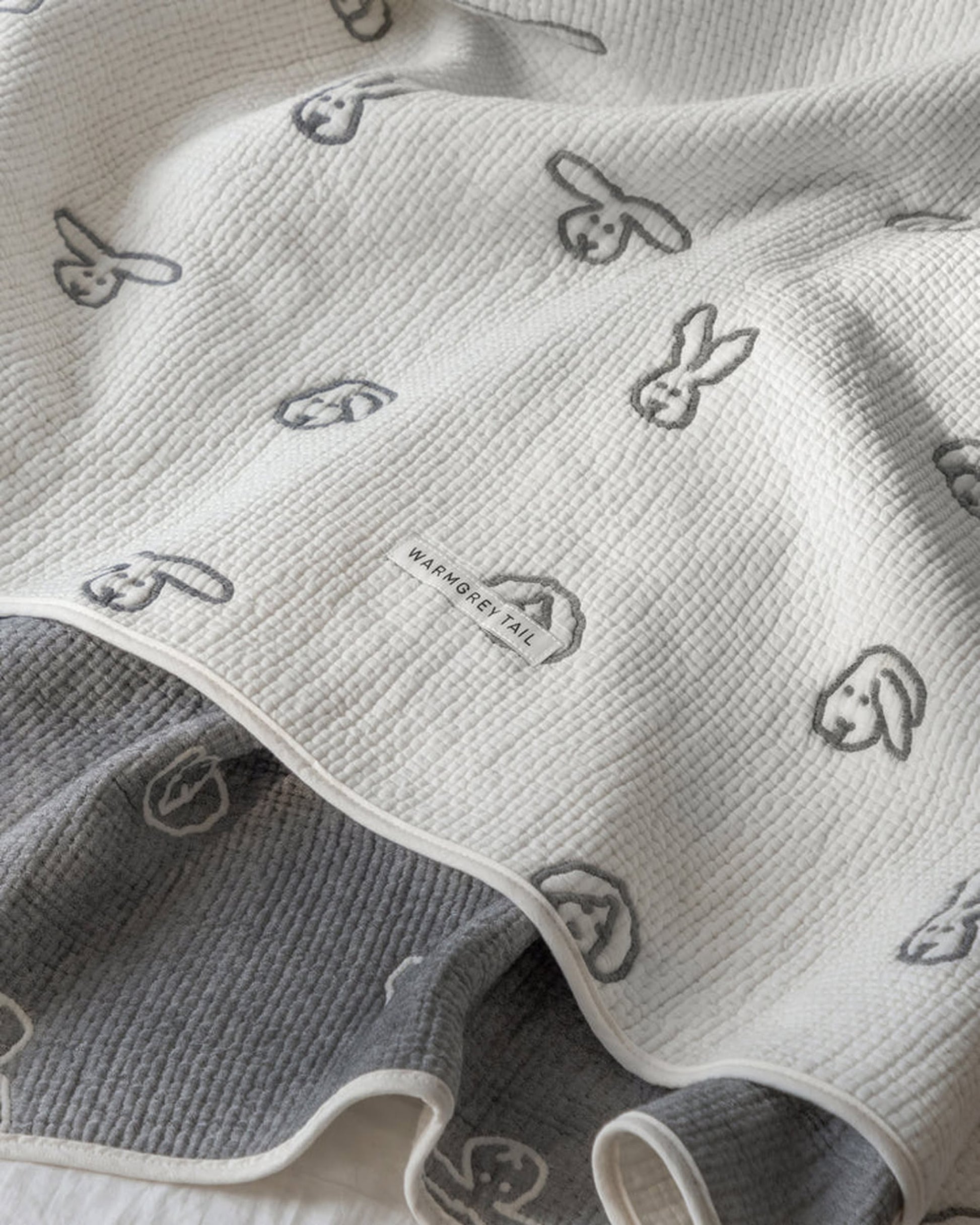 WARMGREY TAIL Bunny Bunny Cotton Modal Blanket Warmgrey