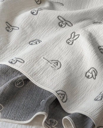 WARMGREY TAIL Bunny Bunny Cotton Modal Blanket Warmgrey