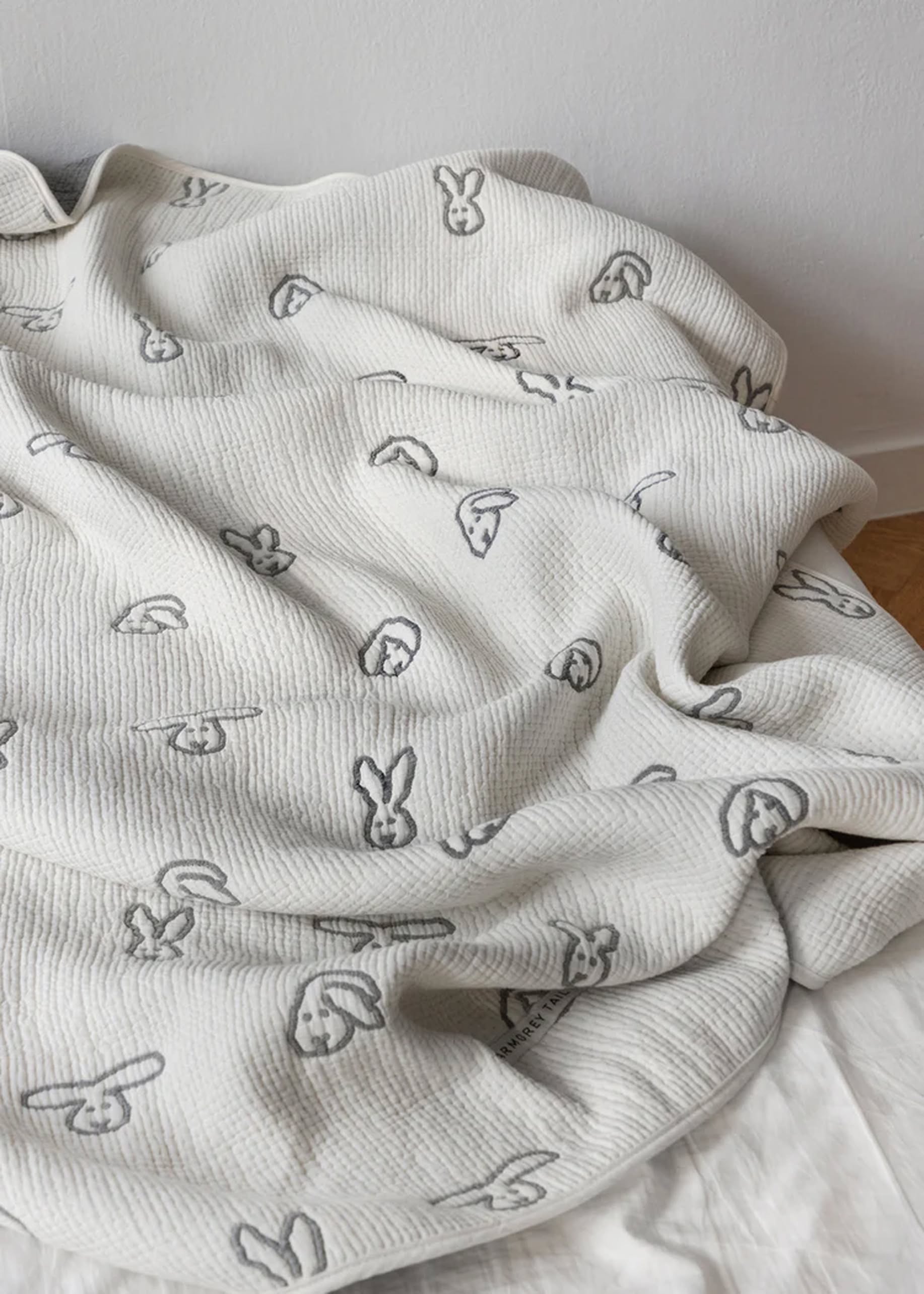 WARMGREY TAIL Bunny Bunny Cotton Modal Blanket Warmgrey