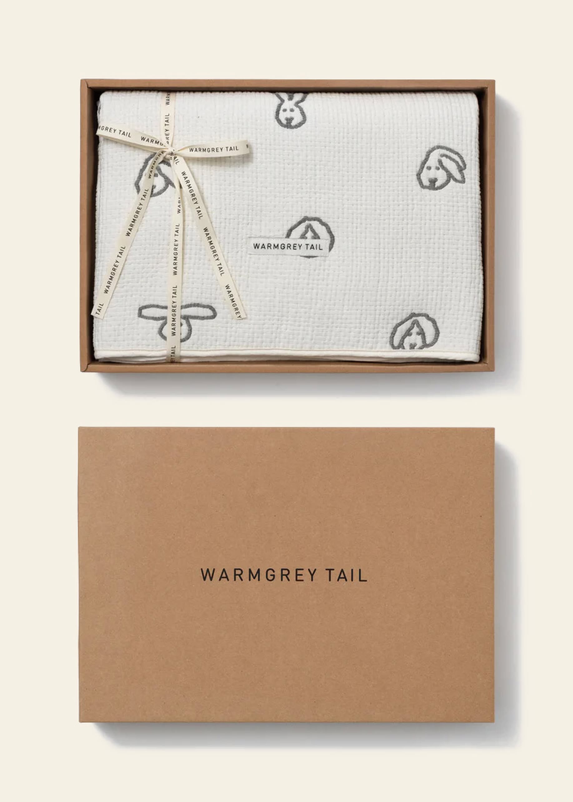 WARMGREY TAIL Bunny Bunny Cotton Modal Blanket Warmgrey