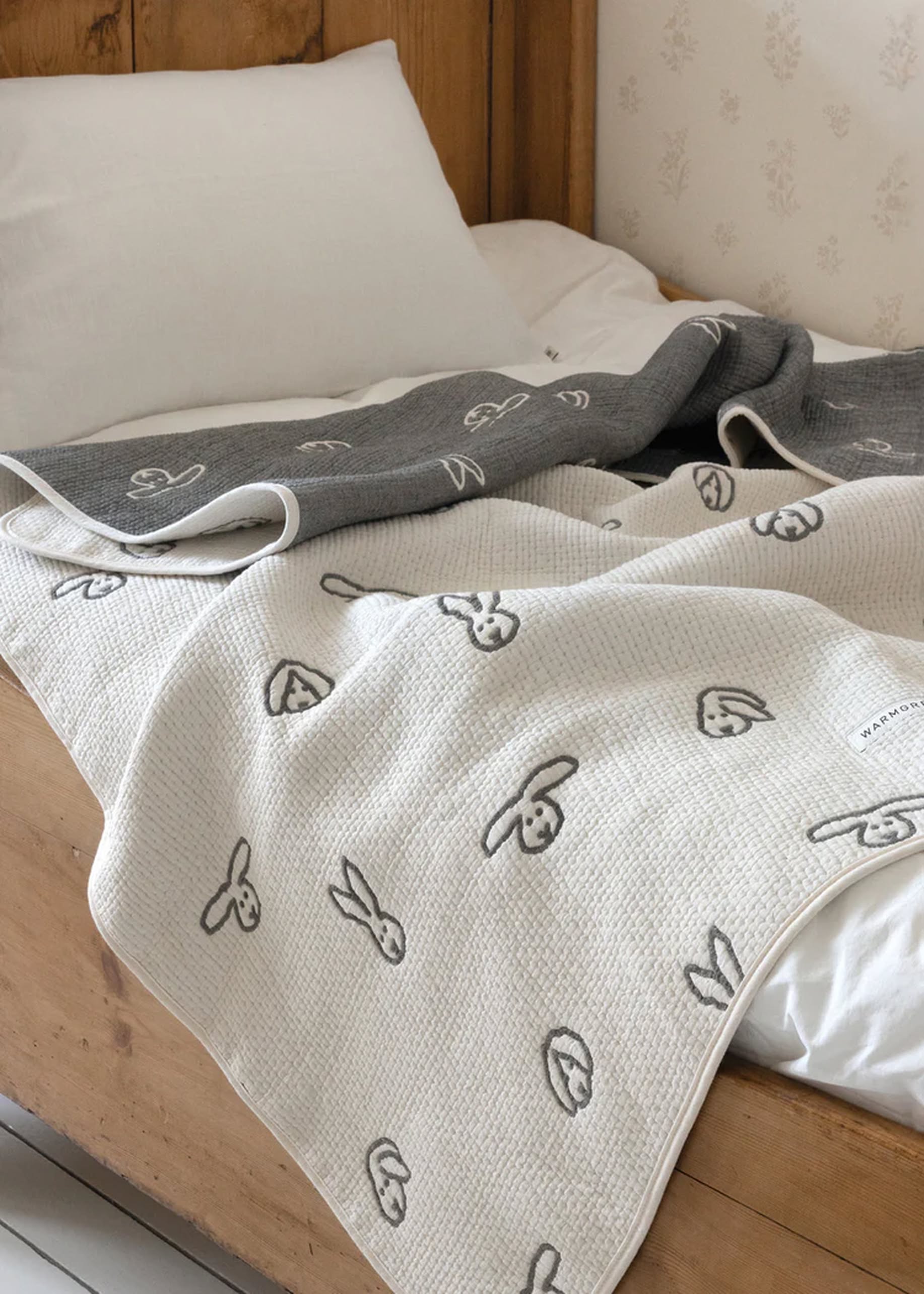 WARMGREY TAIL Bunny Bunny Cotton Modal Blanket Warmgrey