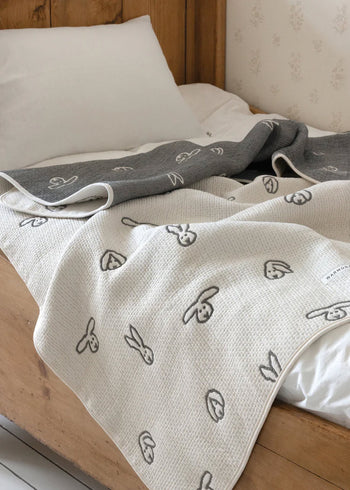 WARMGREY TAIL Bunny Bunny Cotton Modal Blanket Warmgrey