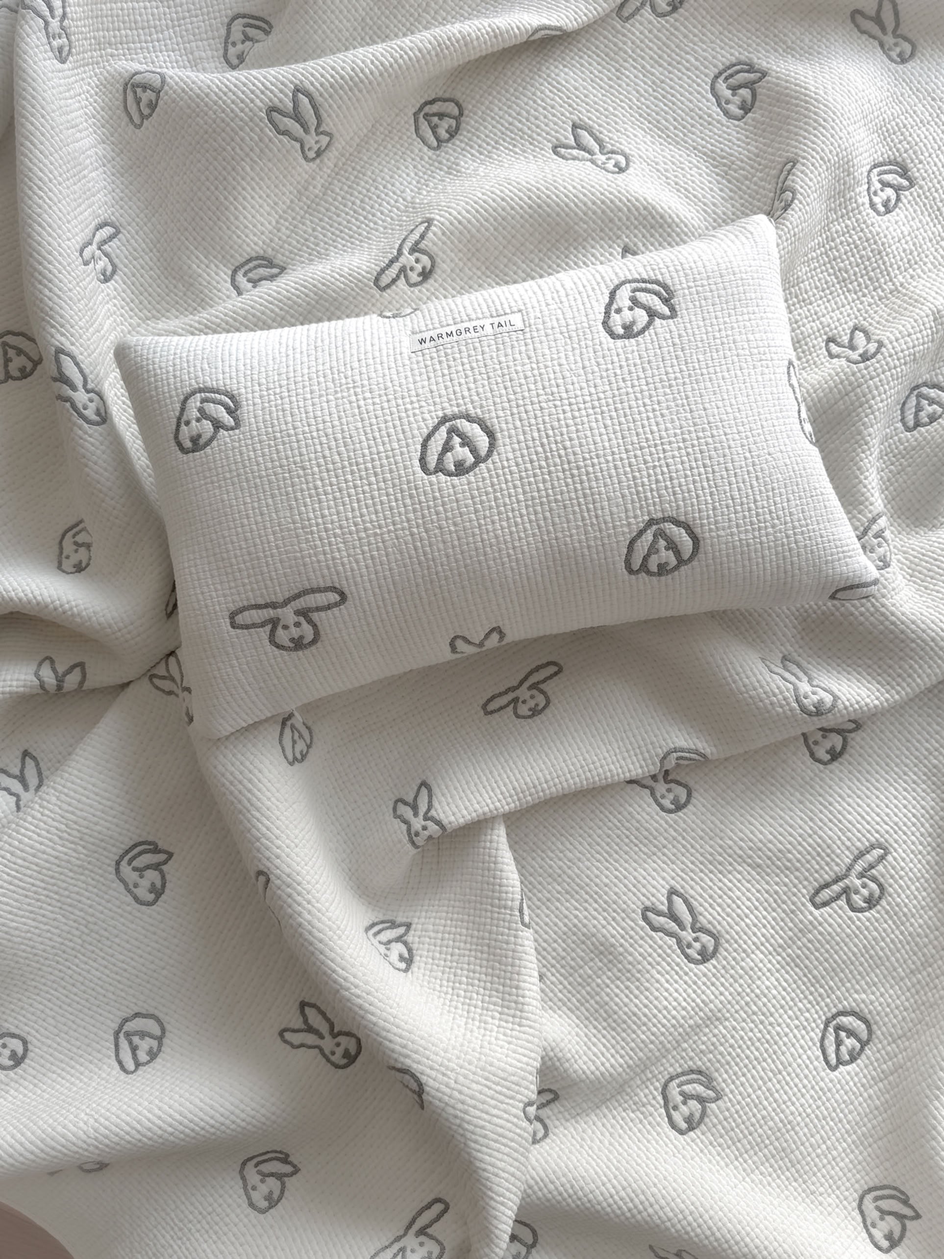 WARMGREY TAIL Bunny Bunny Cotton Modal Cushion & Pillow Case