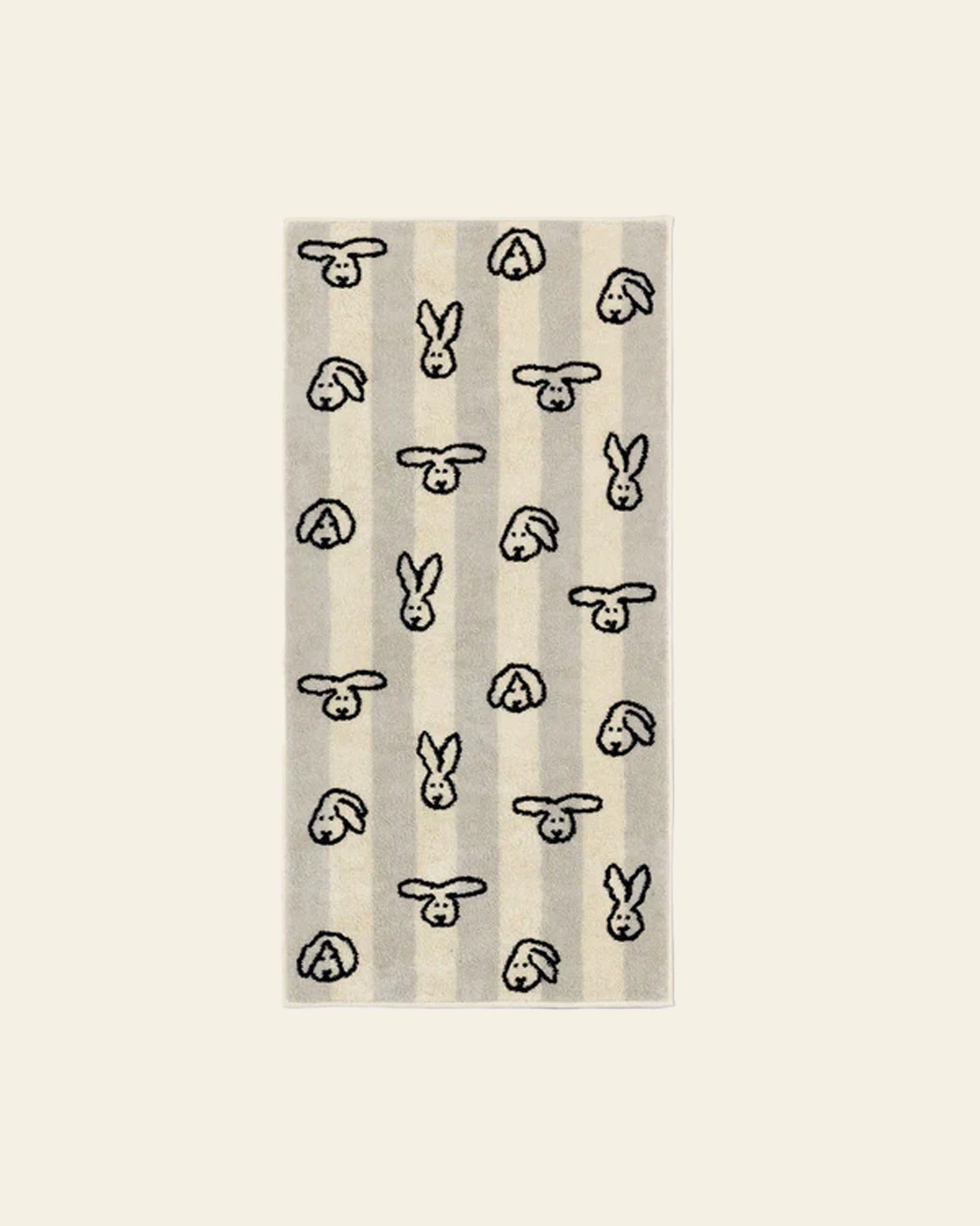 WARMGREY TAIL Bunny Bunny Face Towel Grey Stripe