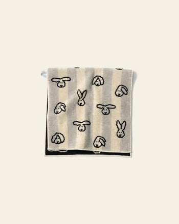 WARMGREY TAIL Bunny Bunny Face Towel Grey Stripe