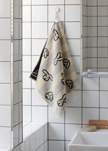 WARMGREY TAIL Bunny Bunny Face Towel Grey Stripe