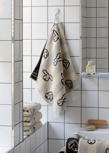 WARMGREY TAIL Bunny Bunny Face Towel Grey Stripe