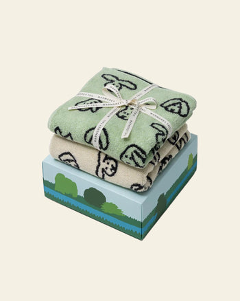 WARMGREY TAIL Bunny Bunny Face Towel Mint