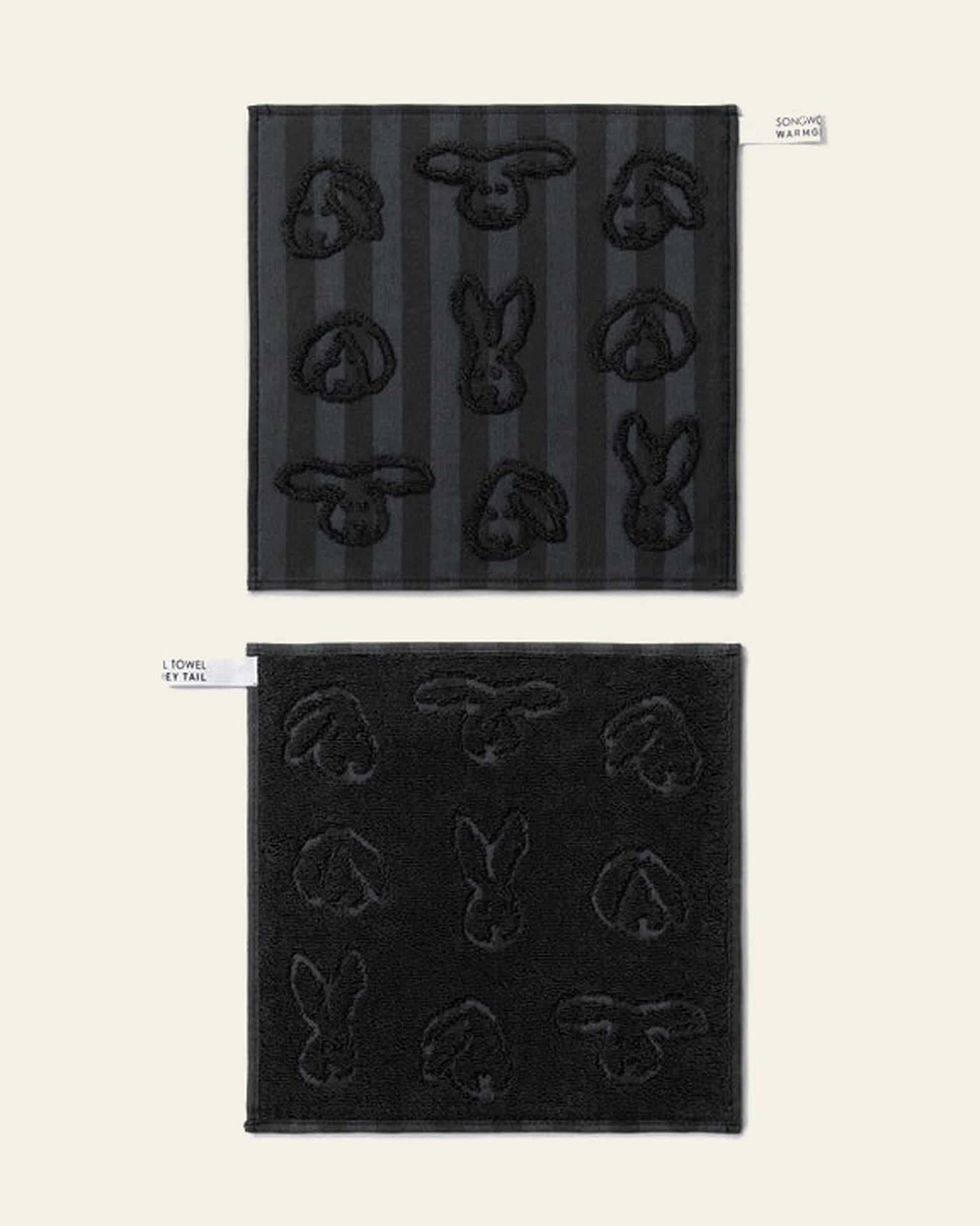 WARMGREY TAIL Bunny Bunny Hand Cloth Black