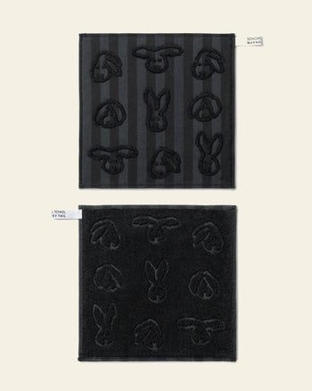 WARMGREY TAIL Bunny Bunny Hand Cloth Black