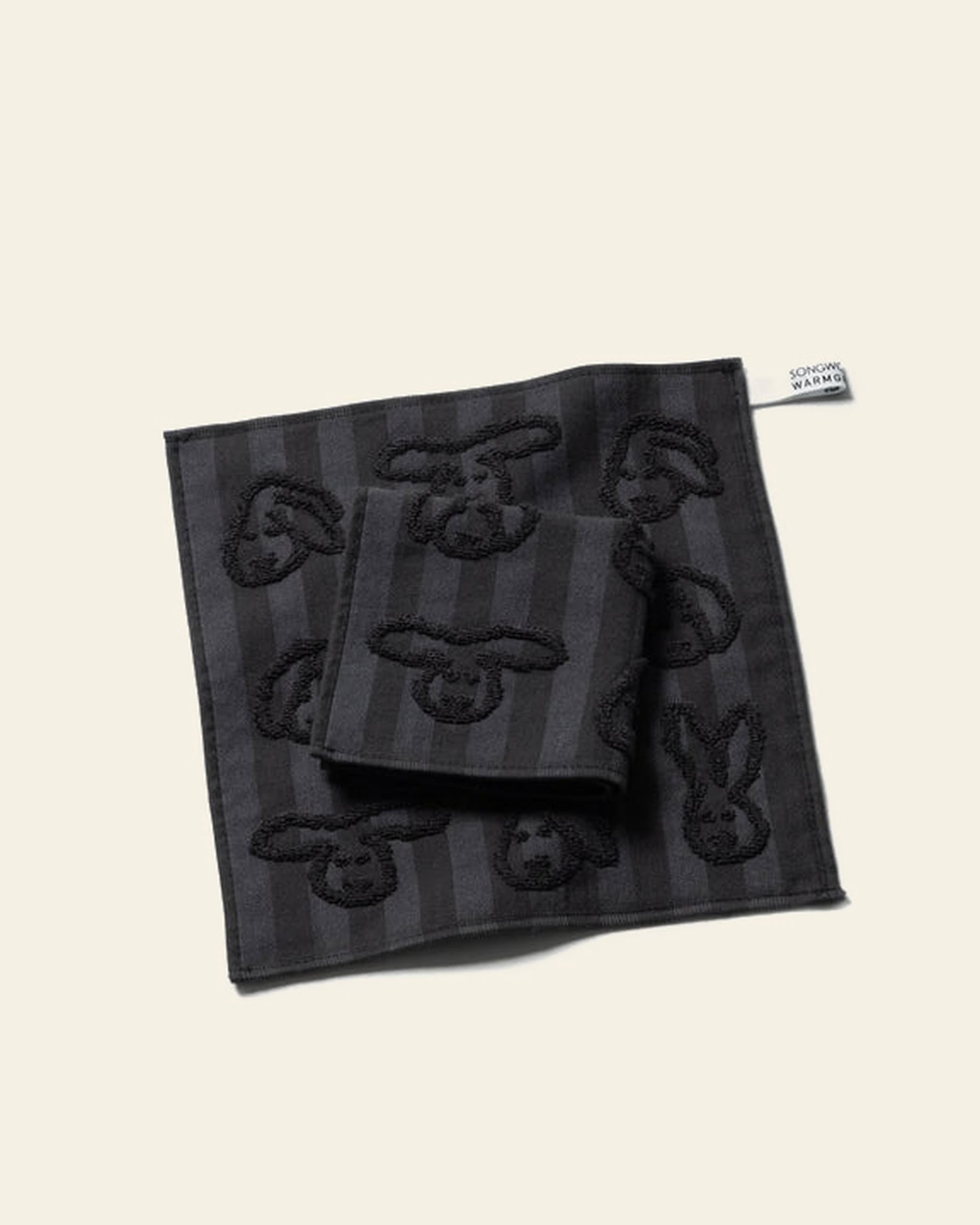 WARMGREY TAIL Bunny Bunny Hand Cloth Black